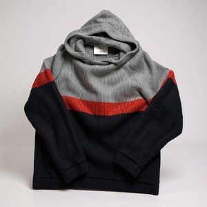 Zara Gray Cable Knit Sweater With Hood